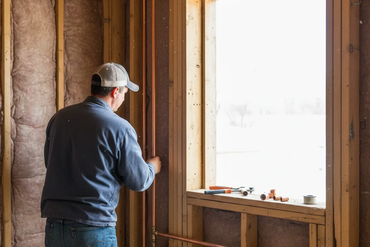 Licensed plumber running new copper supply lines in a Hackensack home